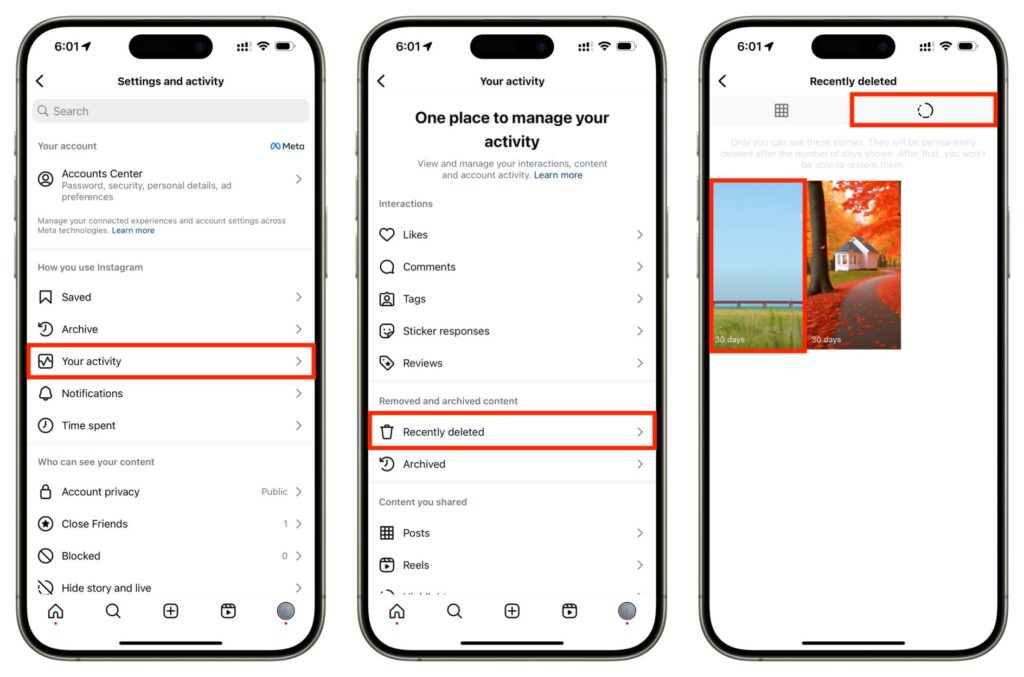 For Recently Deleted Stories